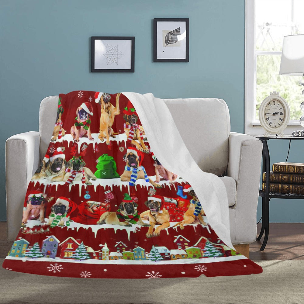 English Mastiff Santa Paws fleece blanket image 3 of 4