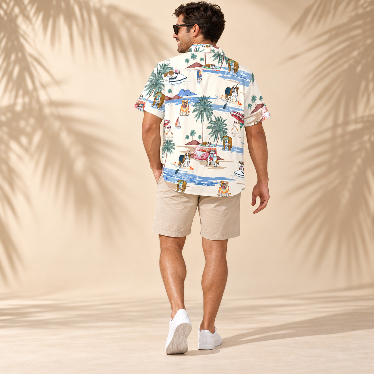 Men's American Bulldog Hawaiian shirt – back view