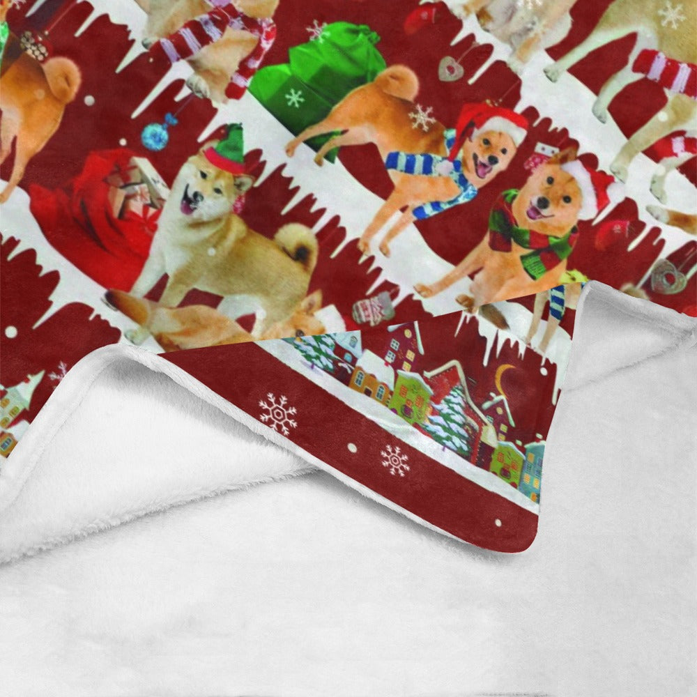 Finnish Spitz Santa Paws fleece blanket image 4 of 4