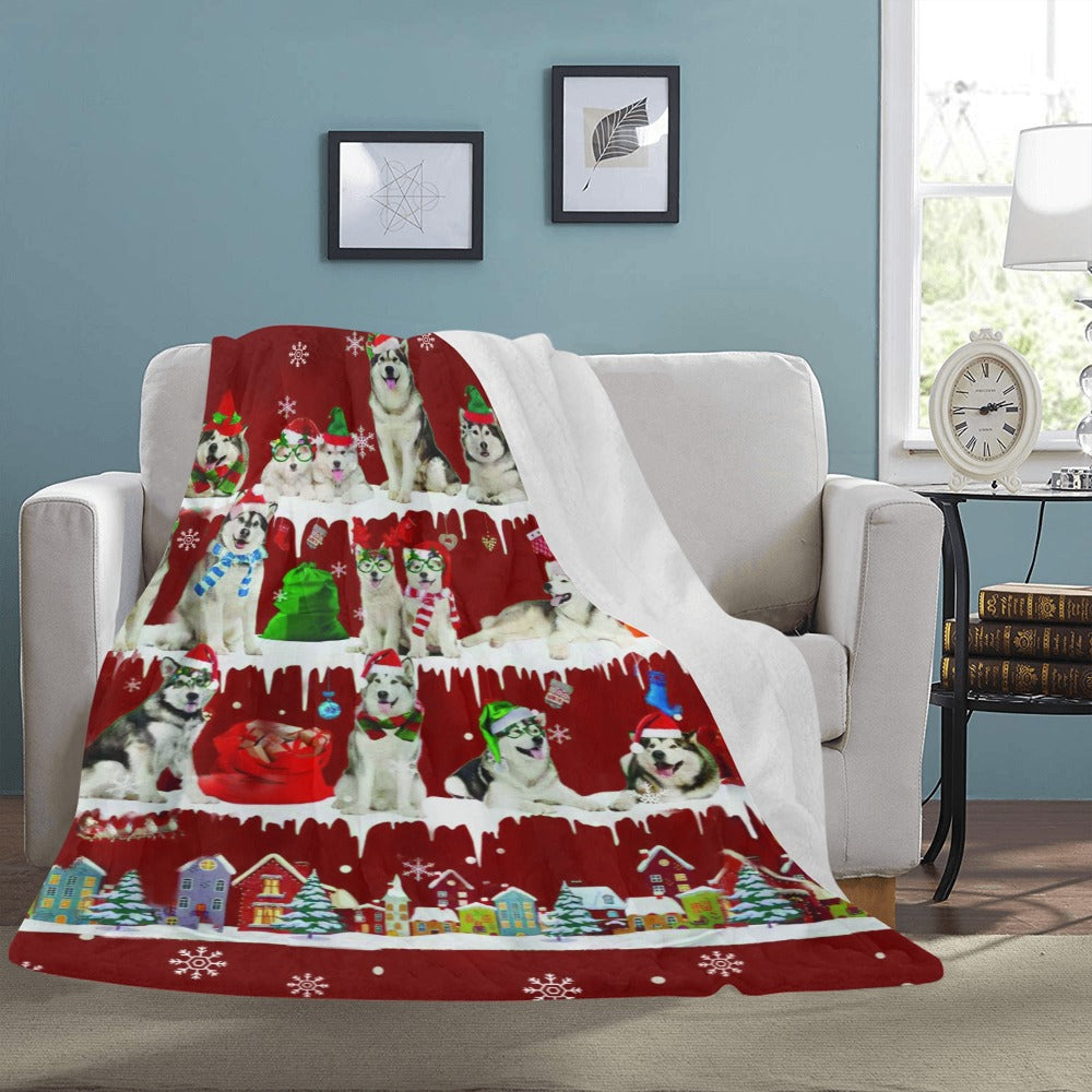 Alaskan Malamute dog breed fleece blanket, product image 3 of 4