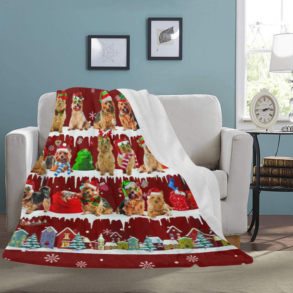 Australian Terrier dog breed fleece blanket, product image 3 of 4