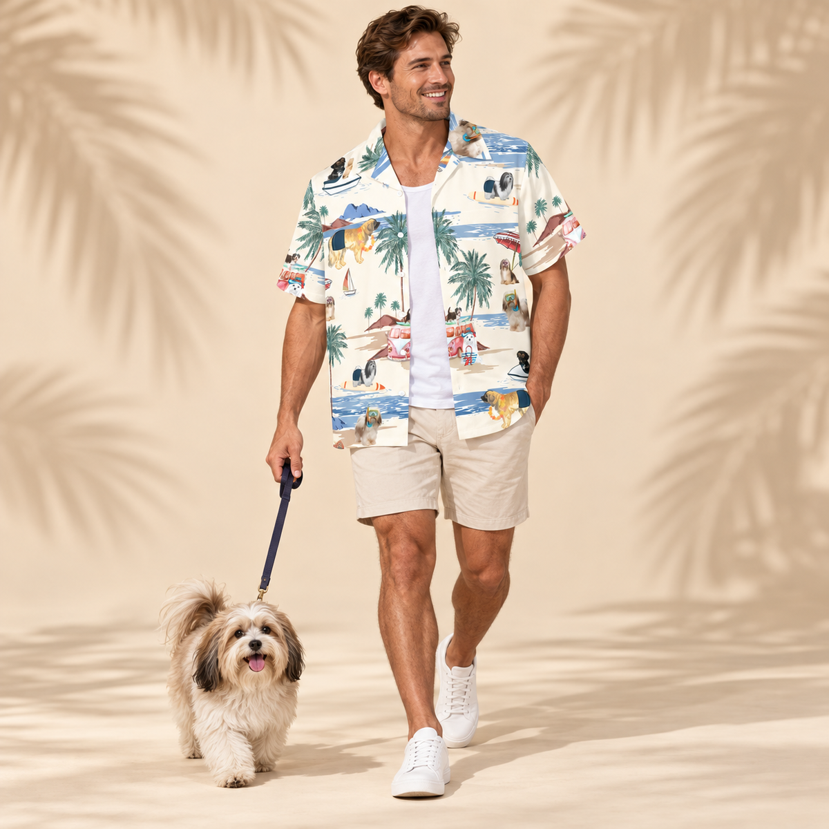 Men's Havanese Hawaiian shirt – front view
