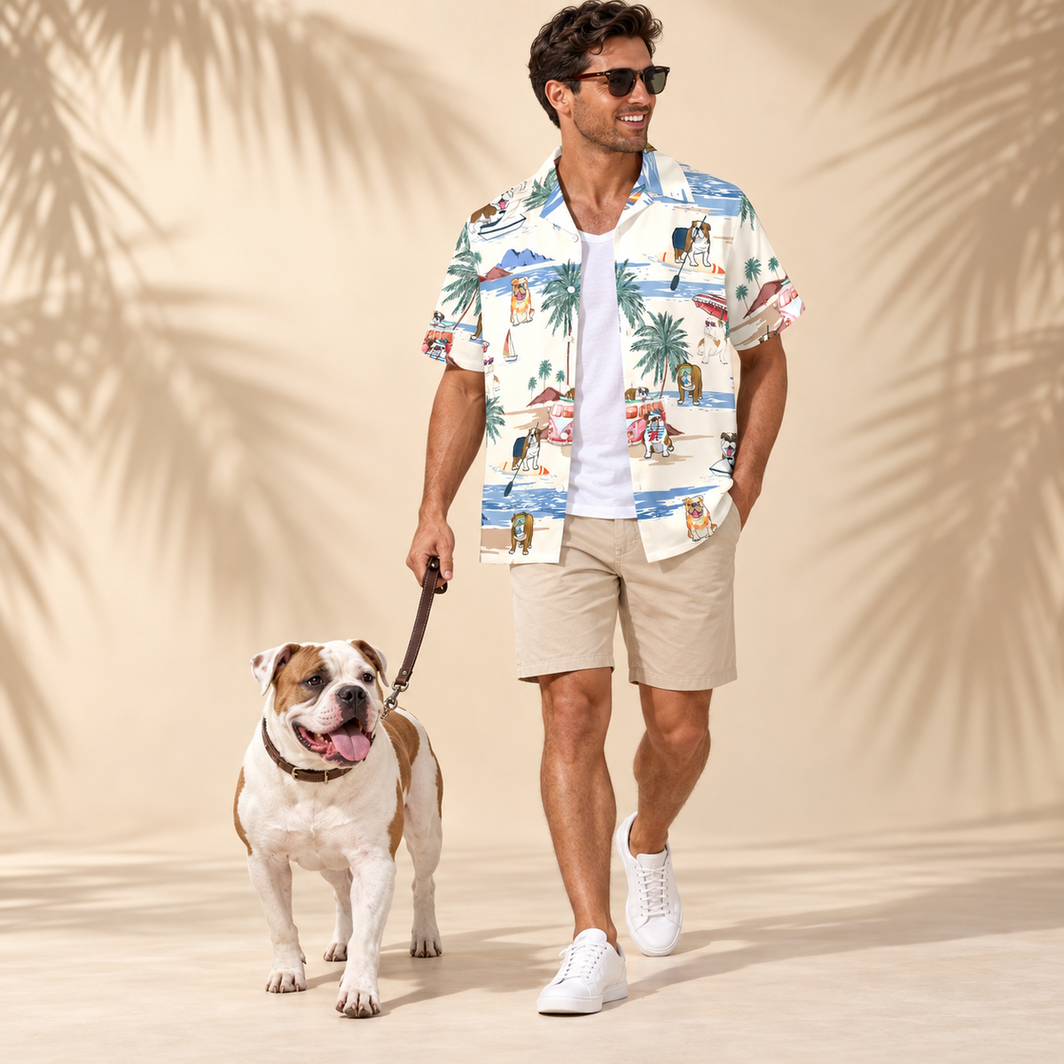 Men's American Bulldog Hawaiian shirt – front view