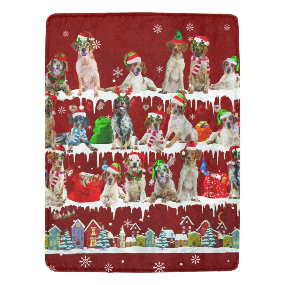 Brittany Christmas fleece blanket, product image 1 of 4