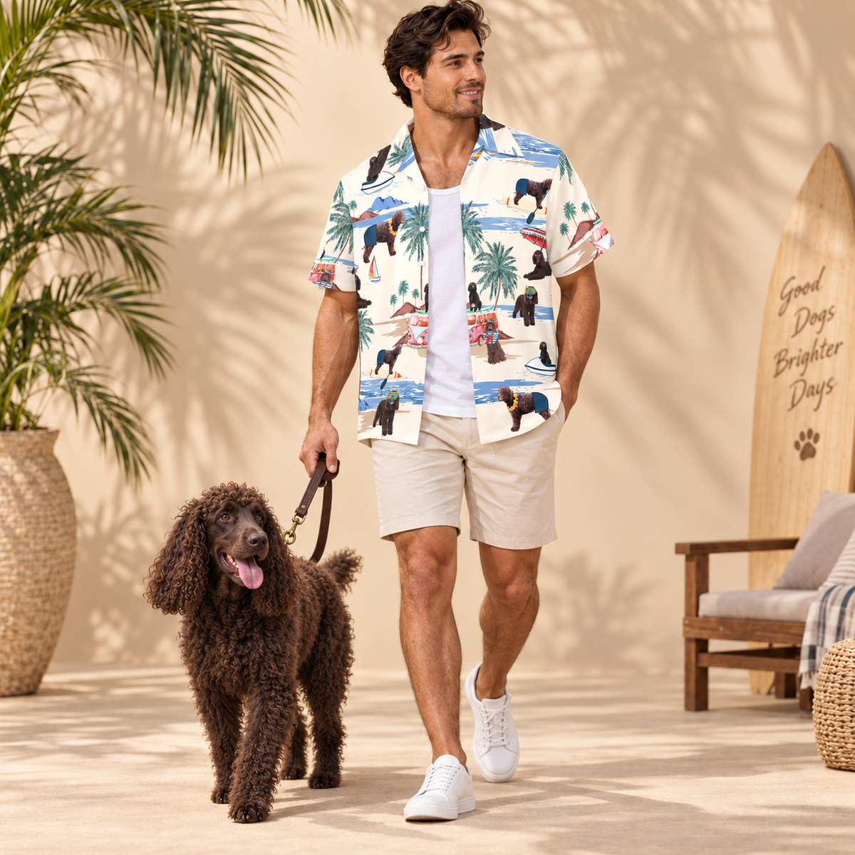 Irish Water Spaniel Hawaiian Shirt