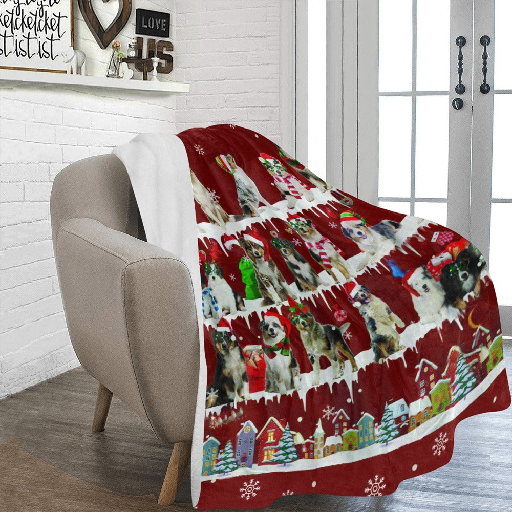 Australian Shepherd dog breed fleece blanket, product image 2 of 4