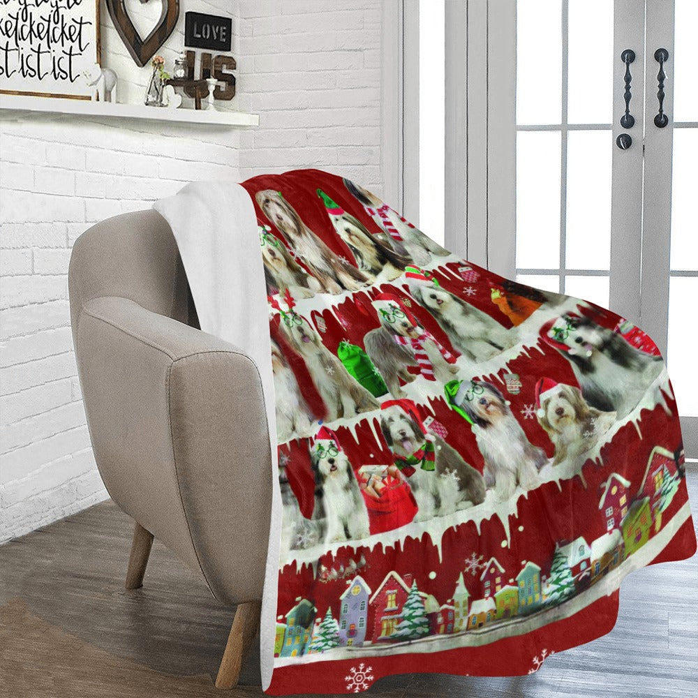 Bearded Collie dog breed fleece blanket, product image 2 of 4