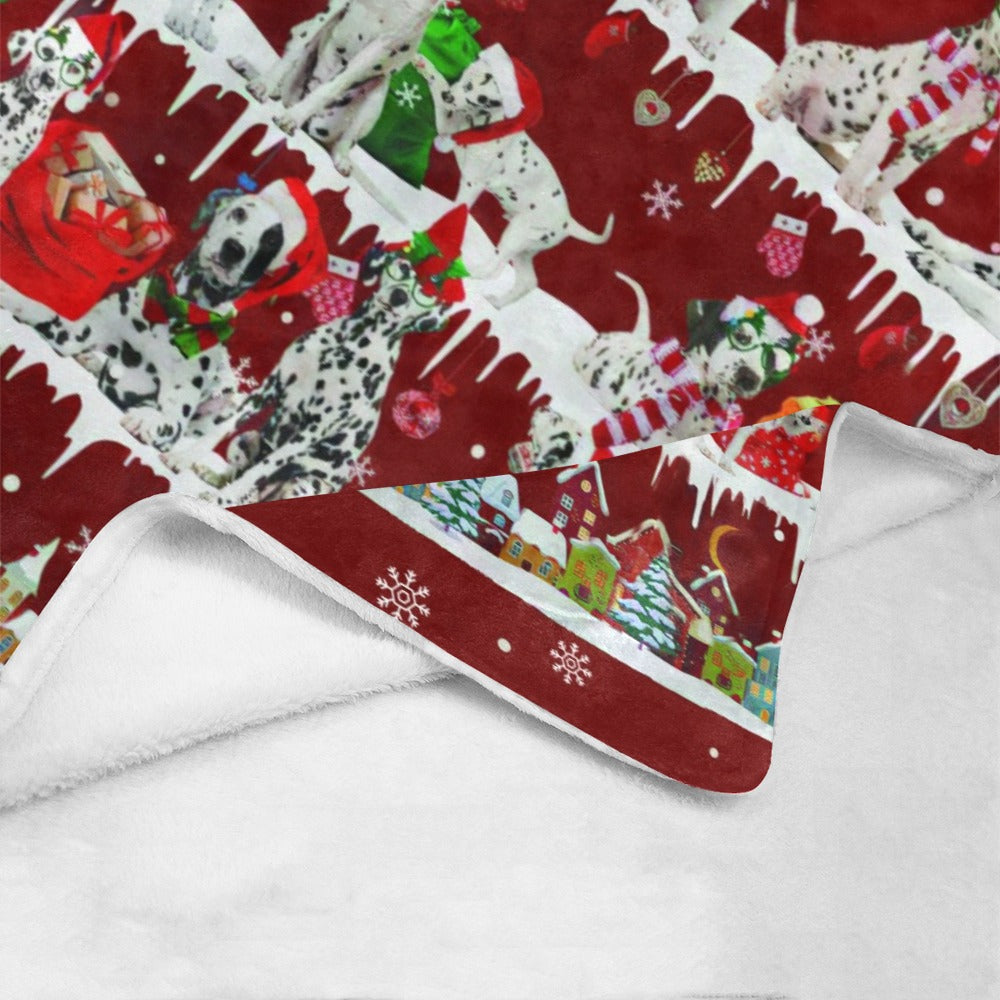 Dalmatian Santa Paws fleece blanket image 4 of 4