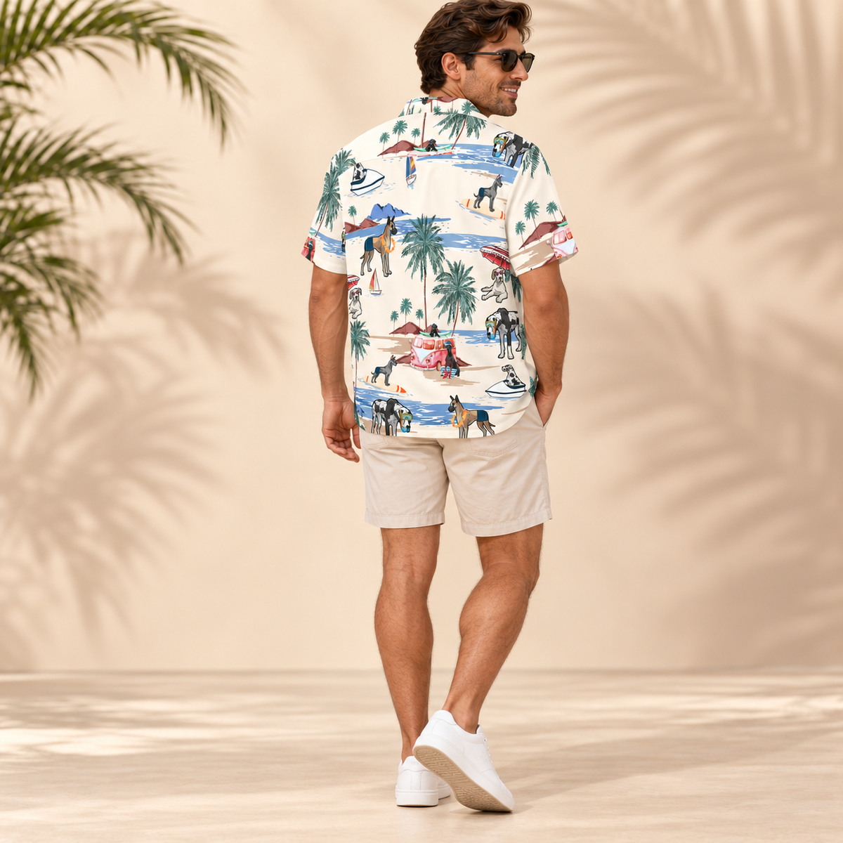 Men's Great Dane Hawaiian shirt – back view