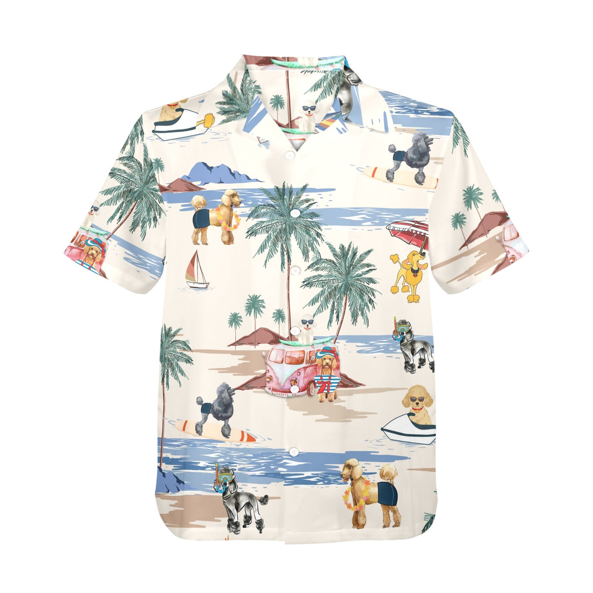Men's Poodle all-over print Hawaiian shirt