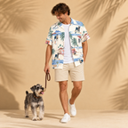 Men's Miniature Schnauzer Hawaiian shirt – front view
