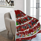 Black and Tan Coonhound Christmas fleece blanket, product image 2 of 4