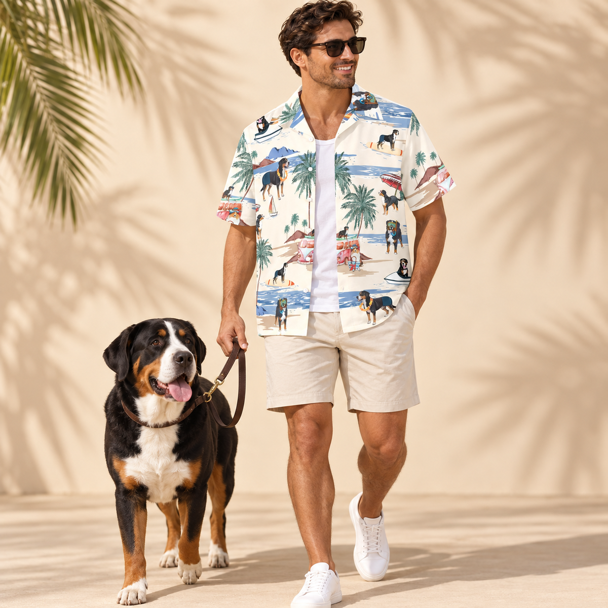 Greater Swiss Mountain Dog Hawaiian Shirt