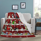 Border Collie Christmas fleece blanket, product image 3 of 4