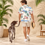 Men's German Shorthaired Pointer Hawaiian shirt – back view