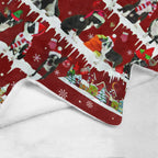 Boston Terrier Christmas fleece blanket, product image 4 of 4