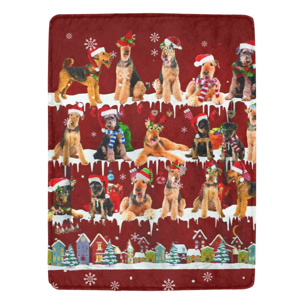 Airedale Terrier dog breed fleece blanket, product image 1 of 4