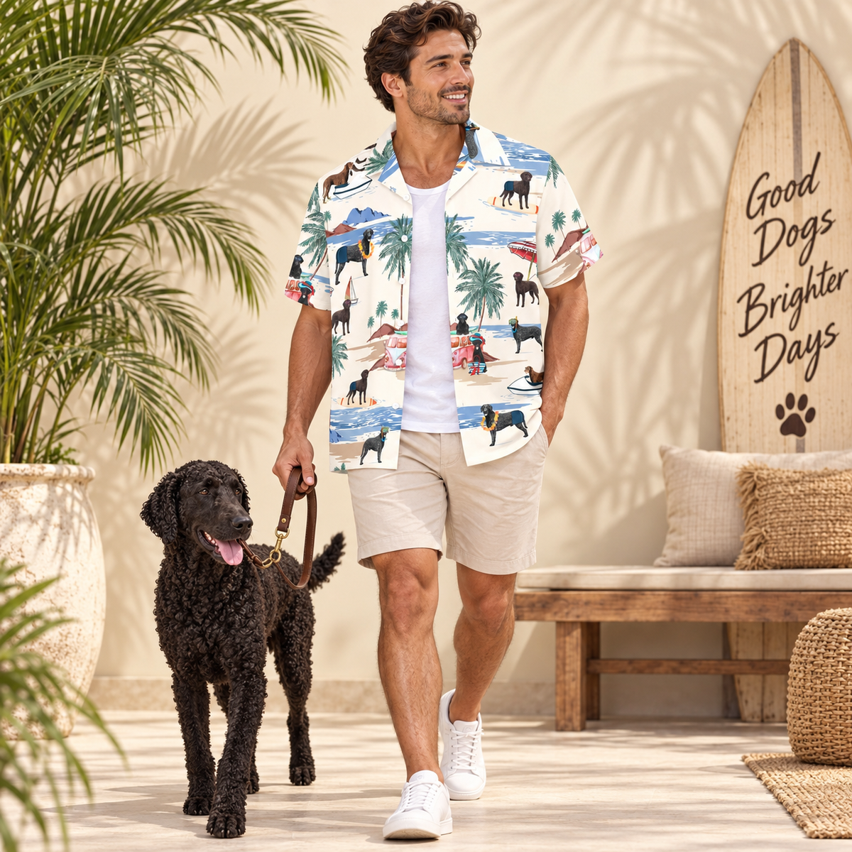 Curly Coated Retriever Hawaiian Shirt