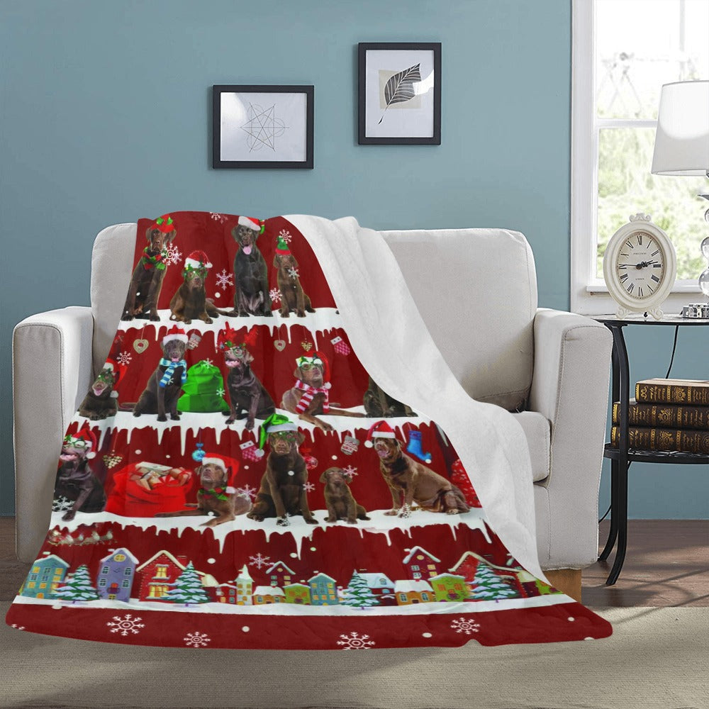 Chocolate Labrador Retriever fleece blanket, product image 3