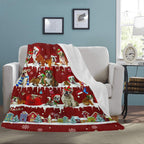 English Bulldog Santa Paws fleece blanket image 3 of 4