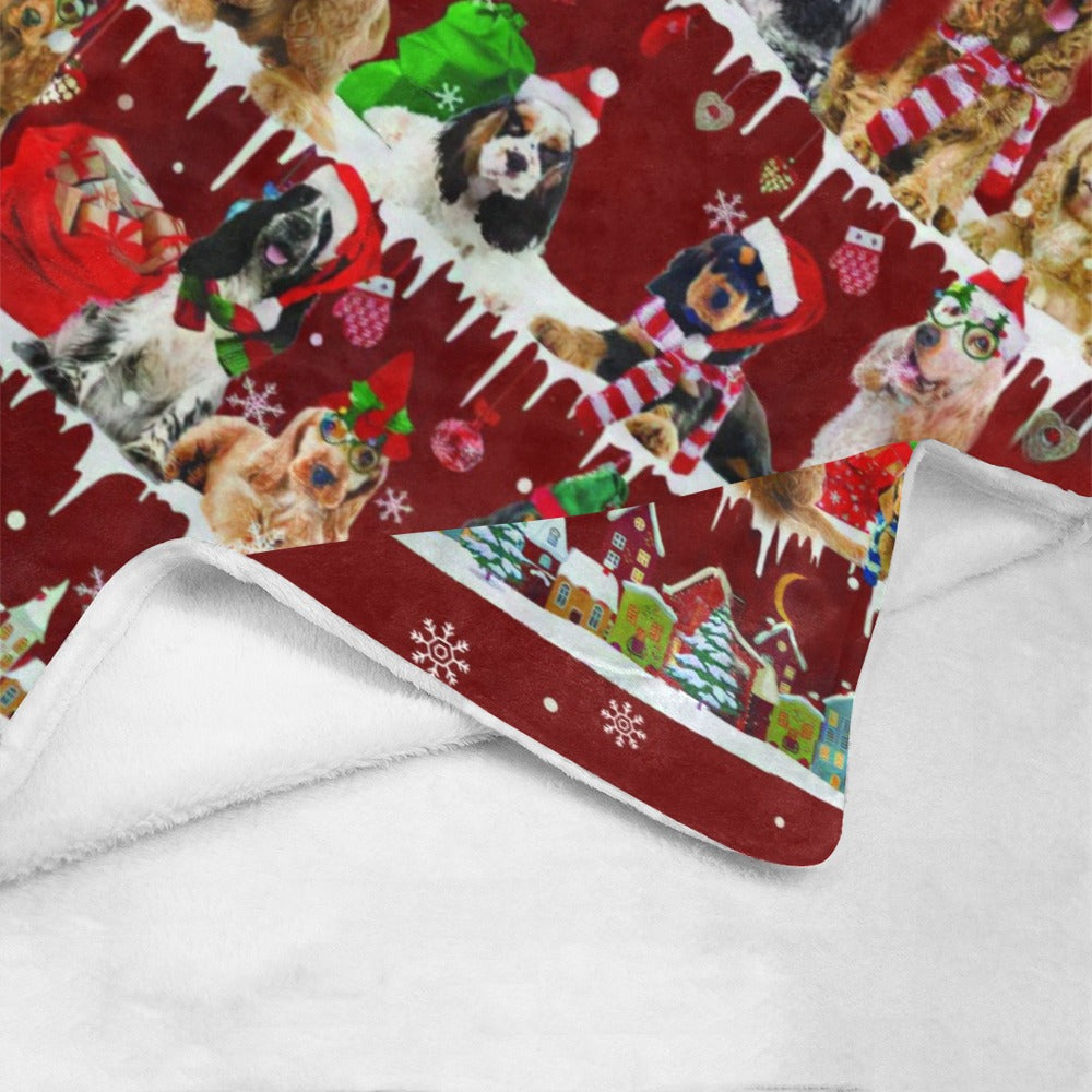 English Cocker Spaniel Santa Paws fleece blanket image 4 of 4