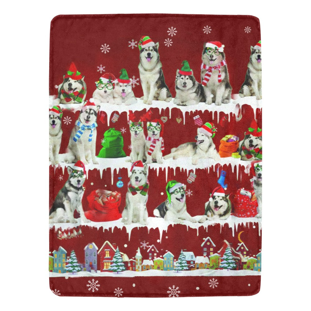 Alaskan Malamute dog breed fleece blanket, product image 1 of 4