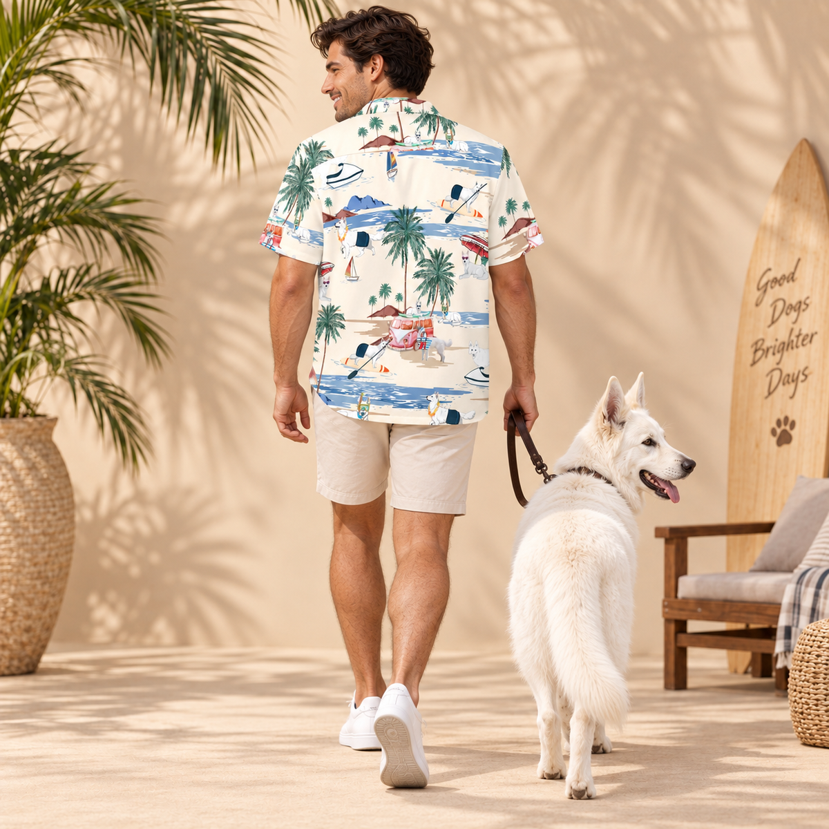 White Shepherd Hawaiian Shirt