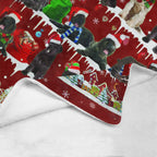 Bouvier des Flandres Christmas fleece blanket, product image 4 of 4
