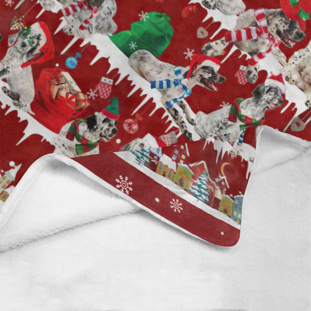 English Setter Santa Paws fleece blanket image 4 of 4