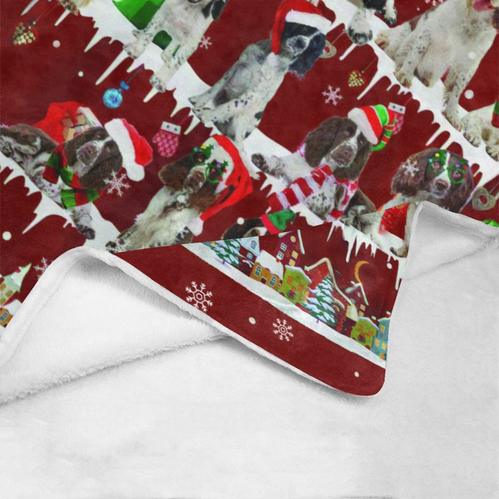 English Springer Spaniel Santa Paws fleece blanket image 4 of 4