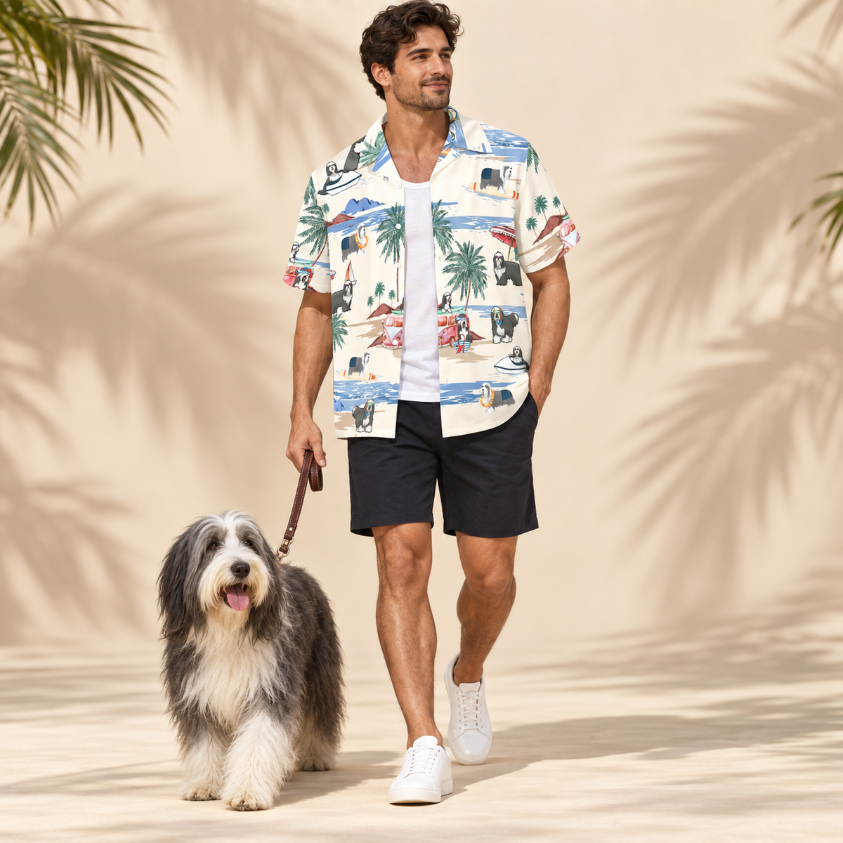 Bearded Collie Hawaiian Shirt