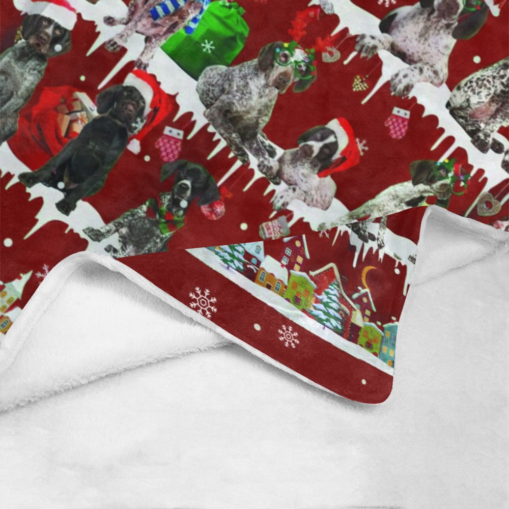 German Shorthaired Pointer Santa Paws fleece blanket image 4 of 4