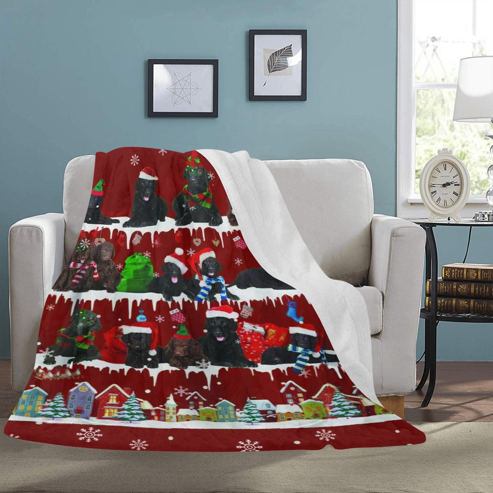 Curly-Coated Retriever Santa Paws fleece blanket image 3 of 4