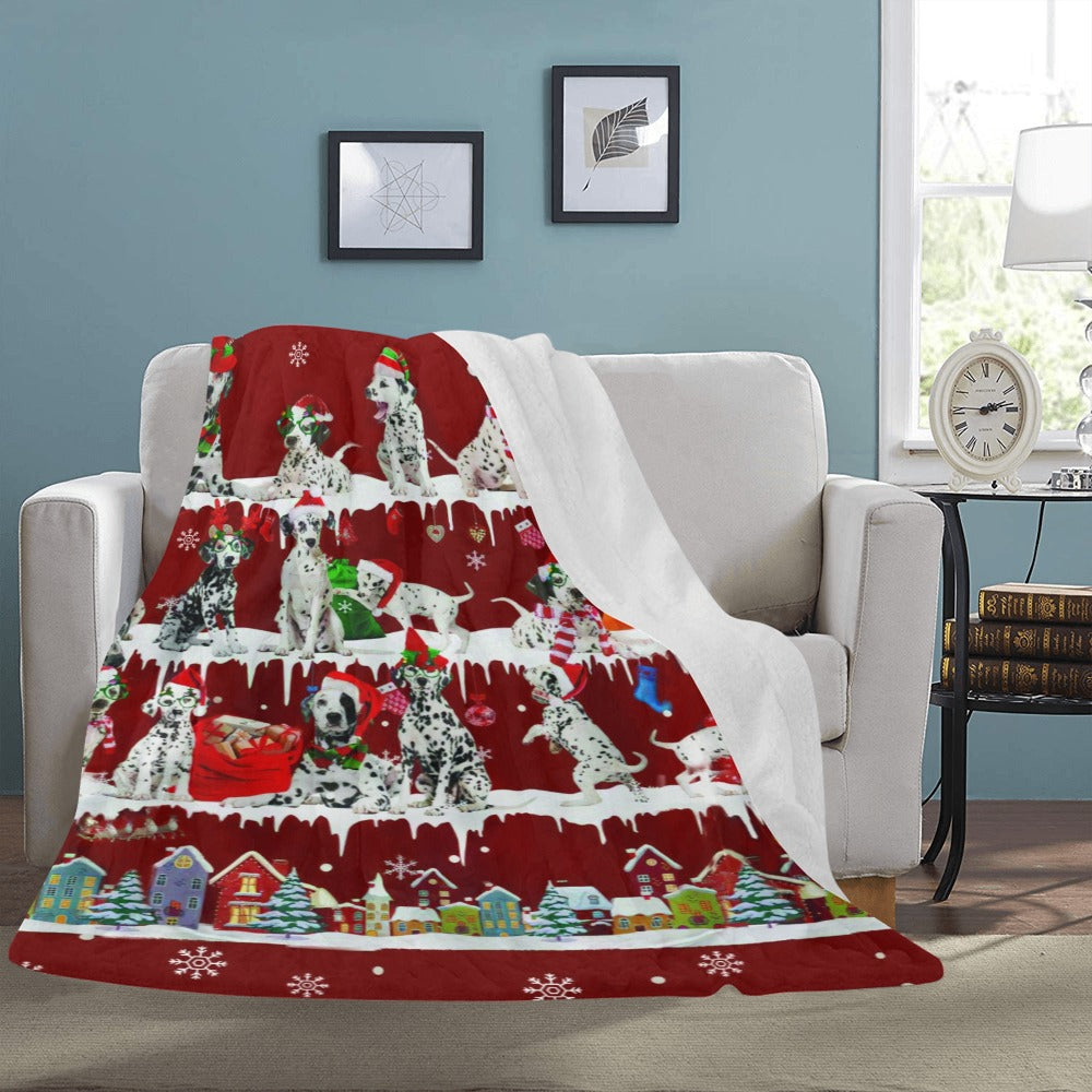Dalmatian Santa Paws fleece blanket image 3 of 4