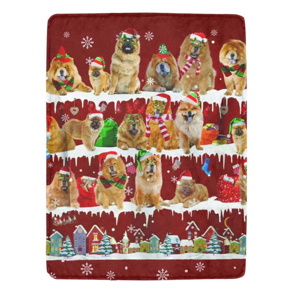 Chow Chow Santa Paws fleece blanket image 1 of 4