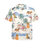 Men's Cocker Spaniel Hawaiian shirt with tropical dog print