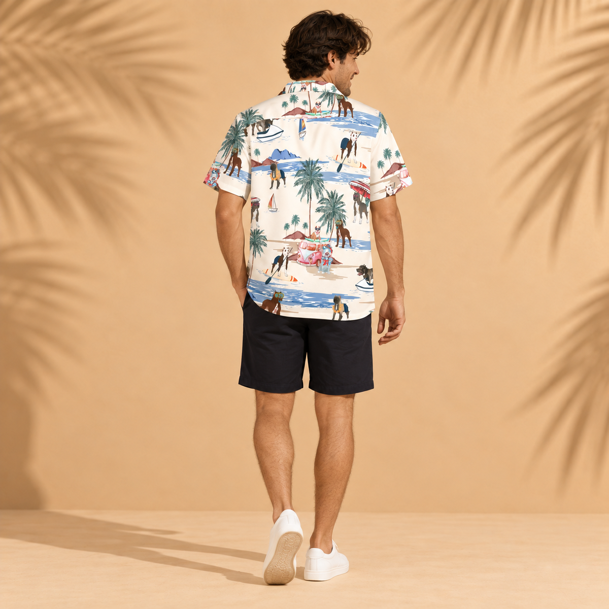 Men's American Pit Bull Terrier Hawaiian shirt – back view
