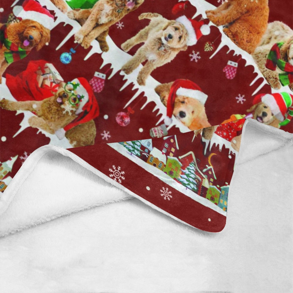 Goldendoodle Santa Paws fleece blanket image 4 of 4