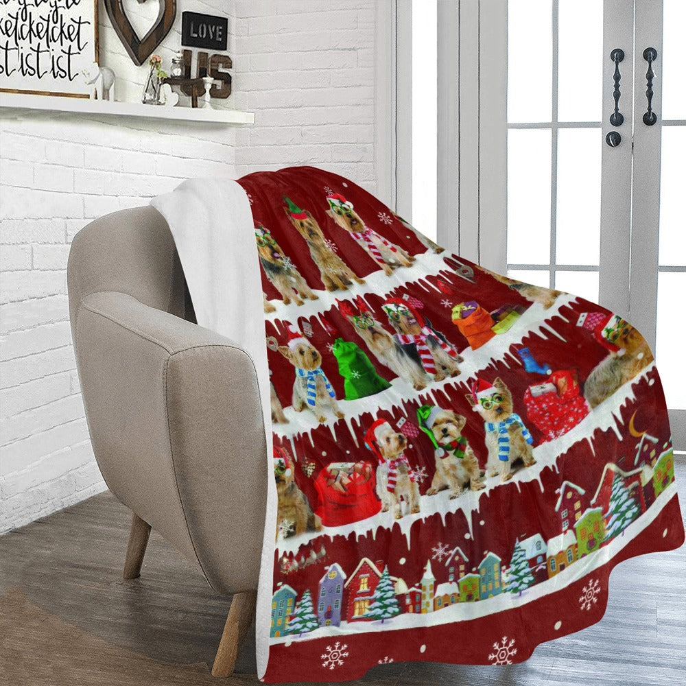 Australian Silky Terrier dog breed fleece blanket, product image 2 of 4