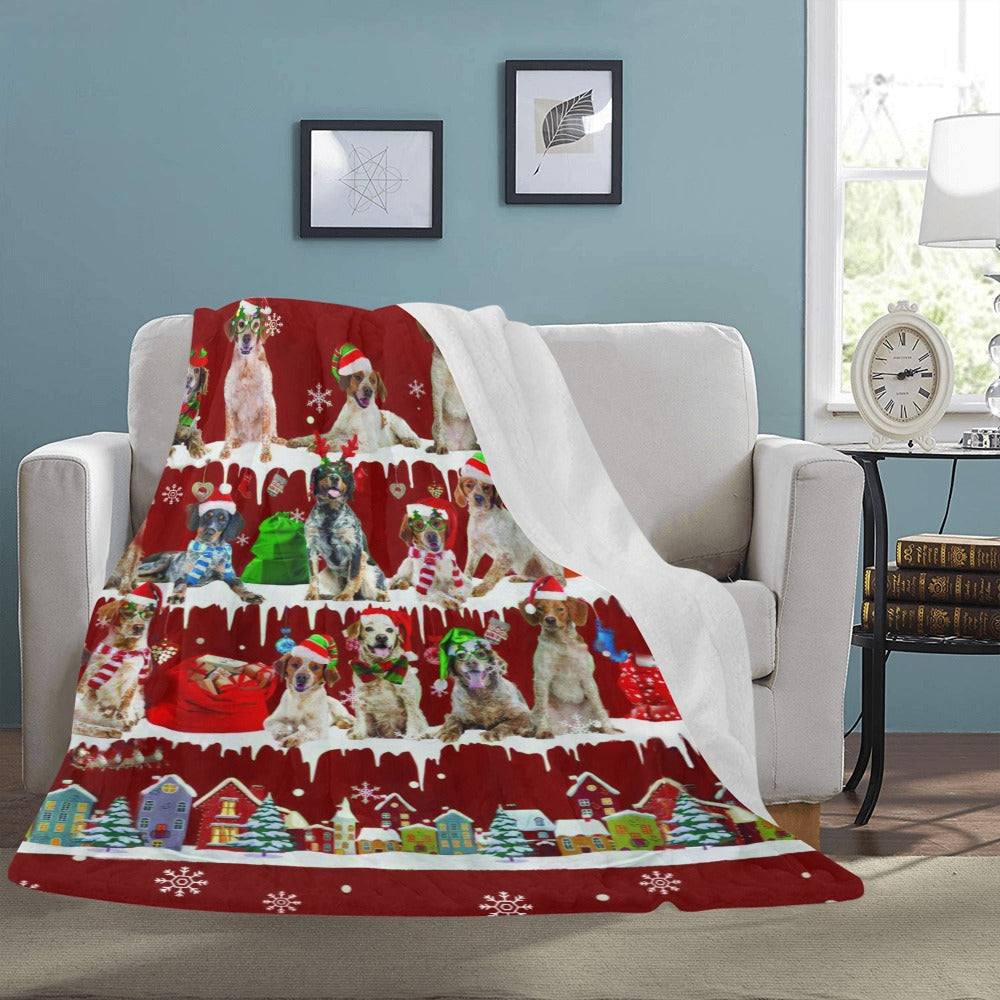 Brittany Christmas fleece blanket, product image 3 of 4