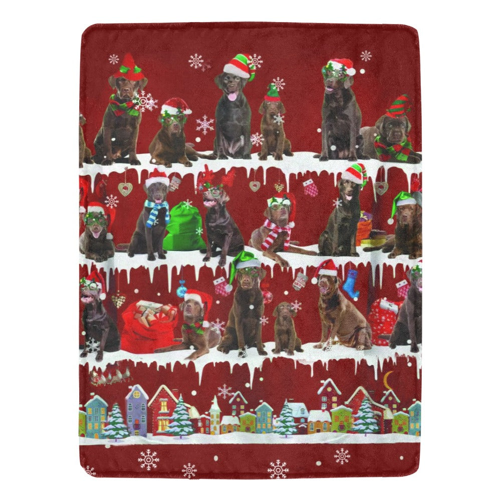 Chocolate Labrador Retriever fleece blanket, product image 1