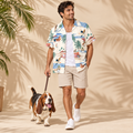 Men's Basset Hound Hawaiian shirt – front view