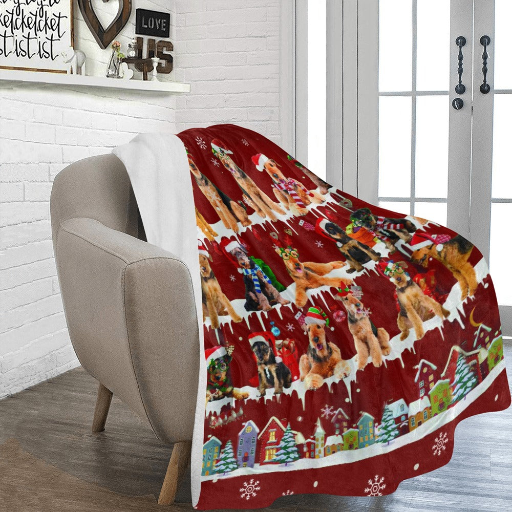 Airedale Terrier dog breed fleece blanket, product image 2 of 4