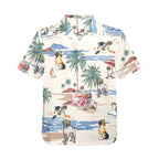 Men's Brittany Hawaiian shirt with tropical dog print