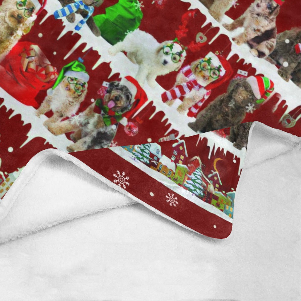 Aussiedoodle dog breed fleece blanket, product image 4 of 4