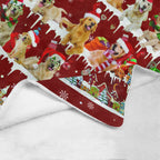 Golden Retriever Santa Paws fleece blanket image 4 of 4