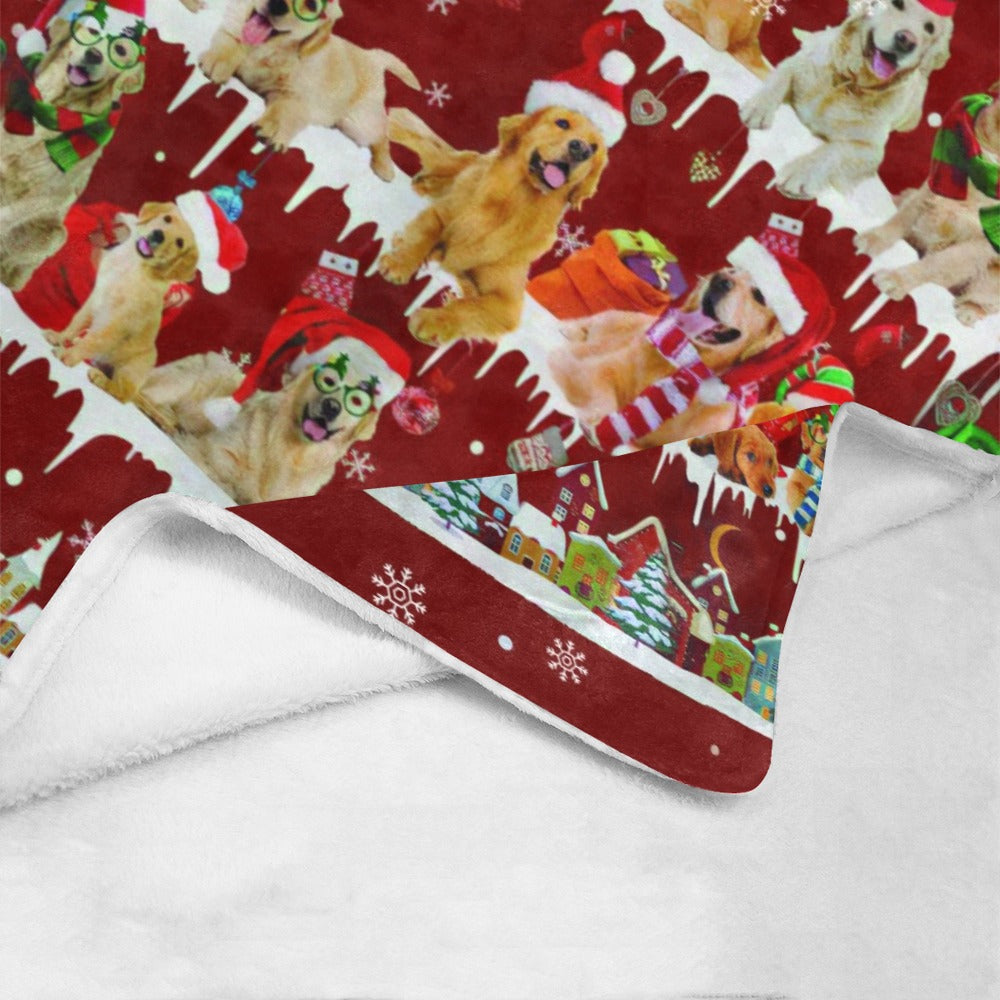 Golden Retriever Santa Paws fleece blanket image 4 of 4