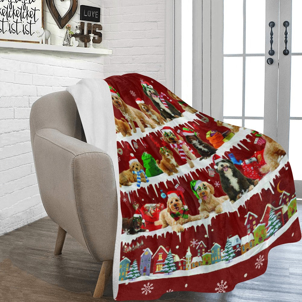 Cockapoo Santa Paws fleece blanket image 2 of 4