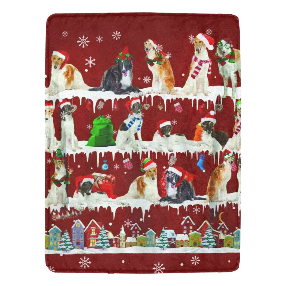 Borzoi Christmas fleece blanket, product image 1 of 4
