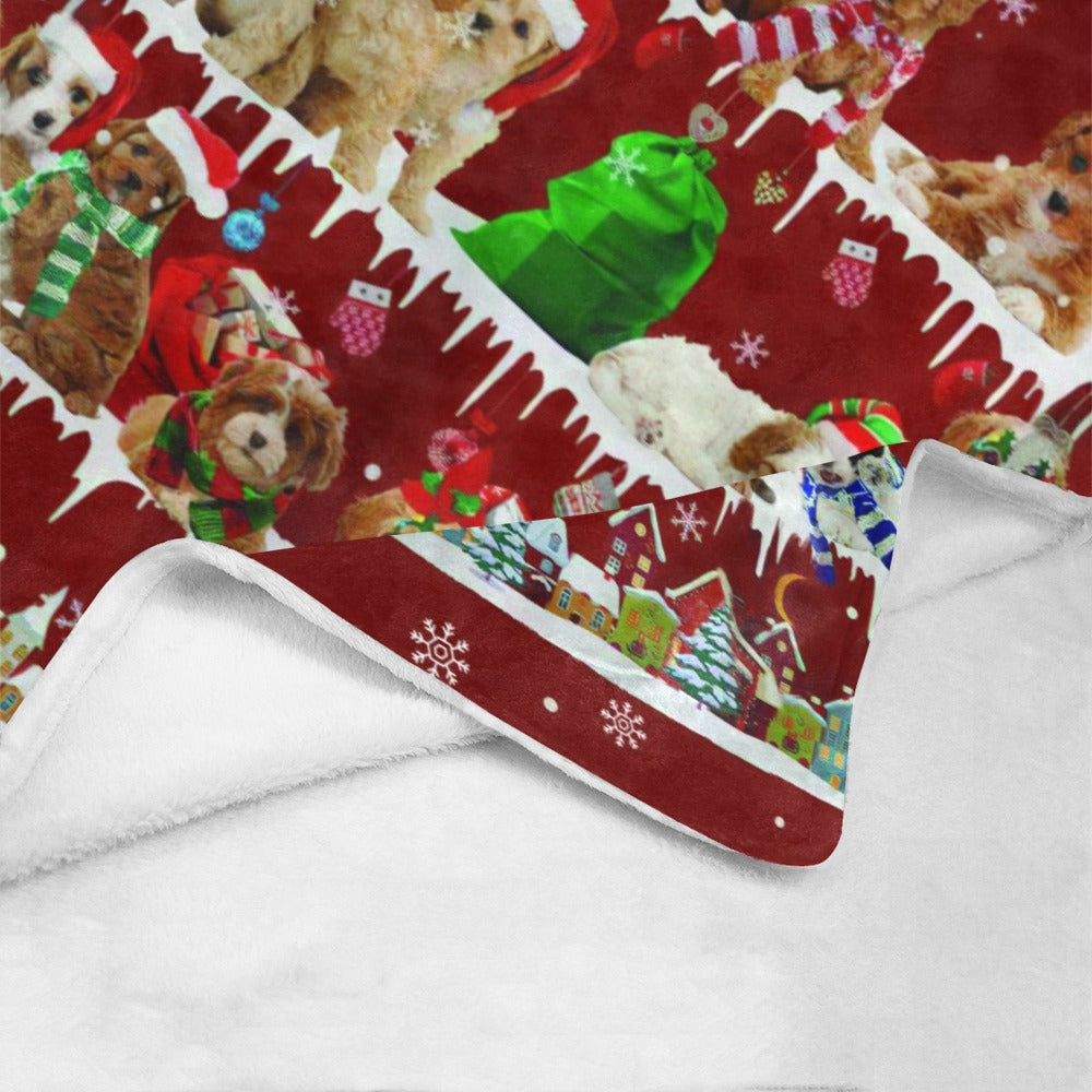 Cavoodle Christmas fleece blanket, product image 4 of 4